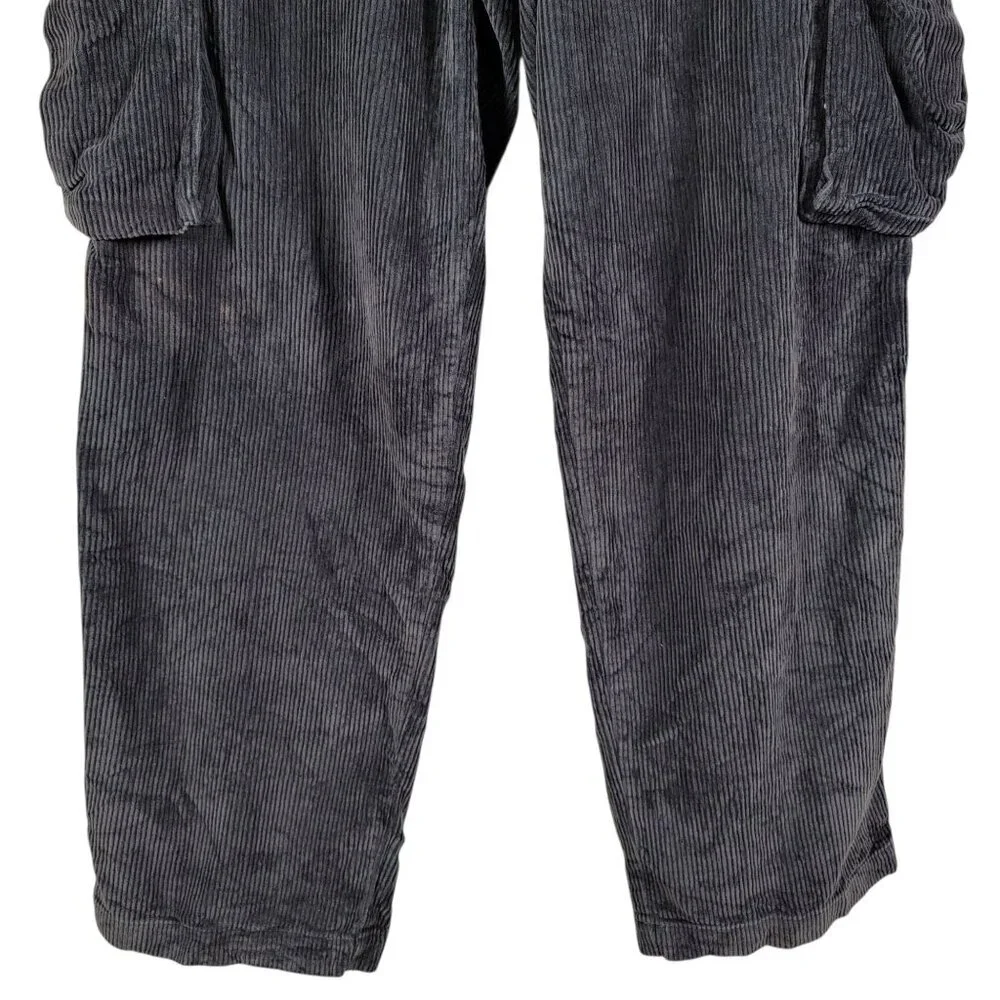 J. Crew Mens Gray Preppy Y2K Relaxed Fit Corduroy Button Fly Cargo Pants 32x30